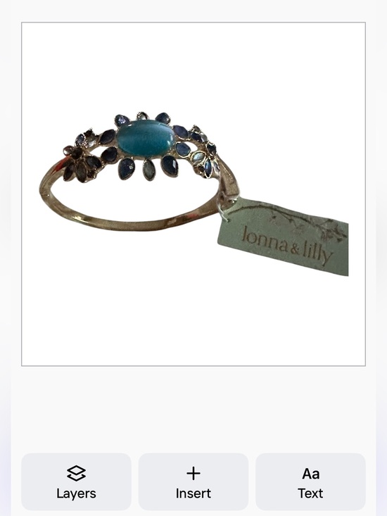 lonna & lilly Jewelry - lonna & lilly Blue Stone Floral Bangle Bracelet